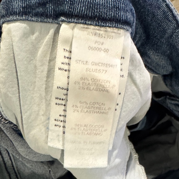 Good American Good Waist Crop Jeans Skinny Leg Tackled Hem Medium Wash Size 15 - Picture 6 of 7